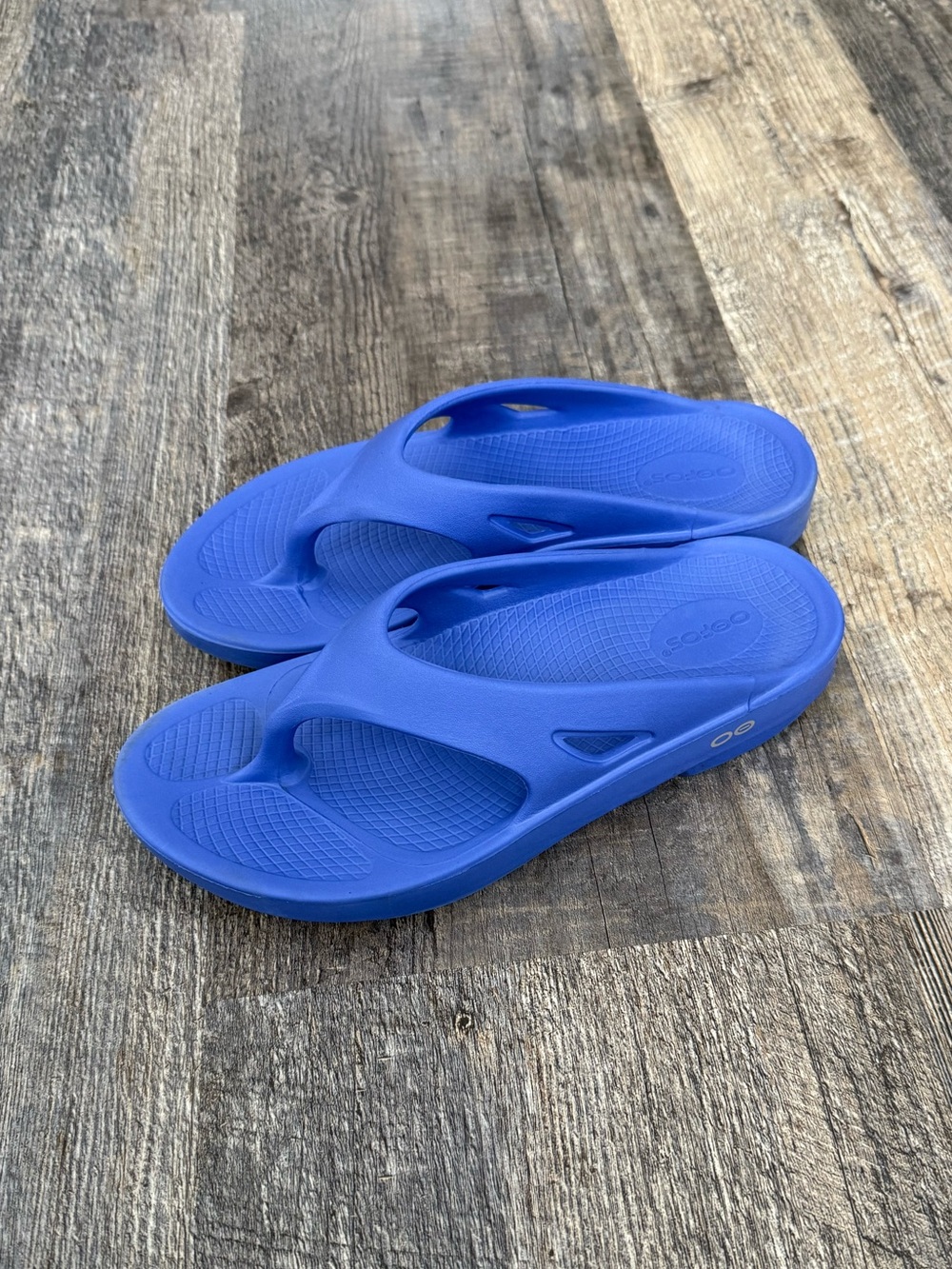 OOFOS Recovery Flip Flops Blue Sandals Men 7 Women 9 EU 40 Comfort